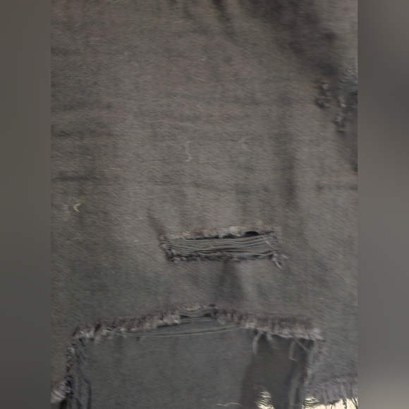 Aerie Black Distressed Jean Shorts - Picture 3 of 7